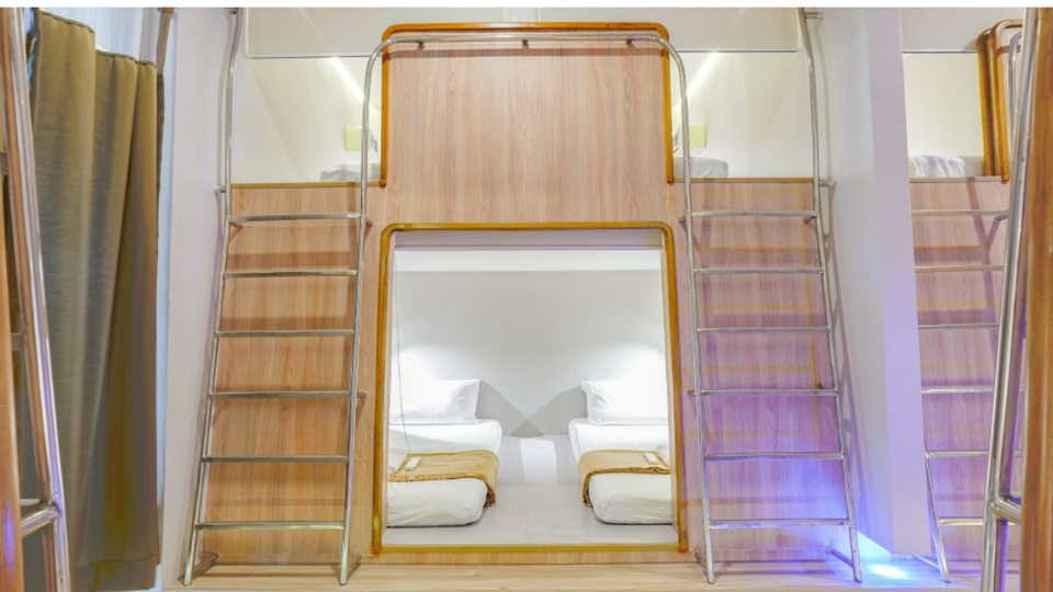 Here's another sleeping configuration for group travelers